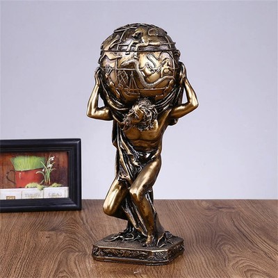 Greek Atlas Resin Statue Mythology Titan God Figurine Vintage Home Decor