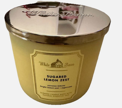White Barn Sugared Lemon Zest 3-Wick Candle Bath & Body Works 14.5 0z New in box