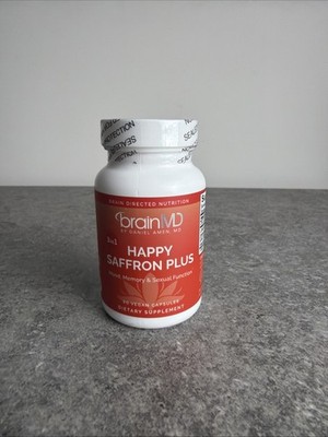 BrainMD Daniel Amen 3-in-1 Happy Saffron Plus - Mood, Memory, Sexual, 90 Caps