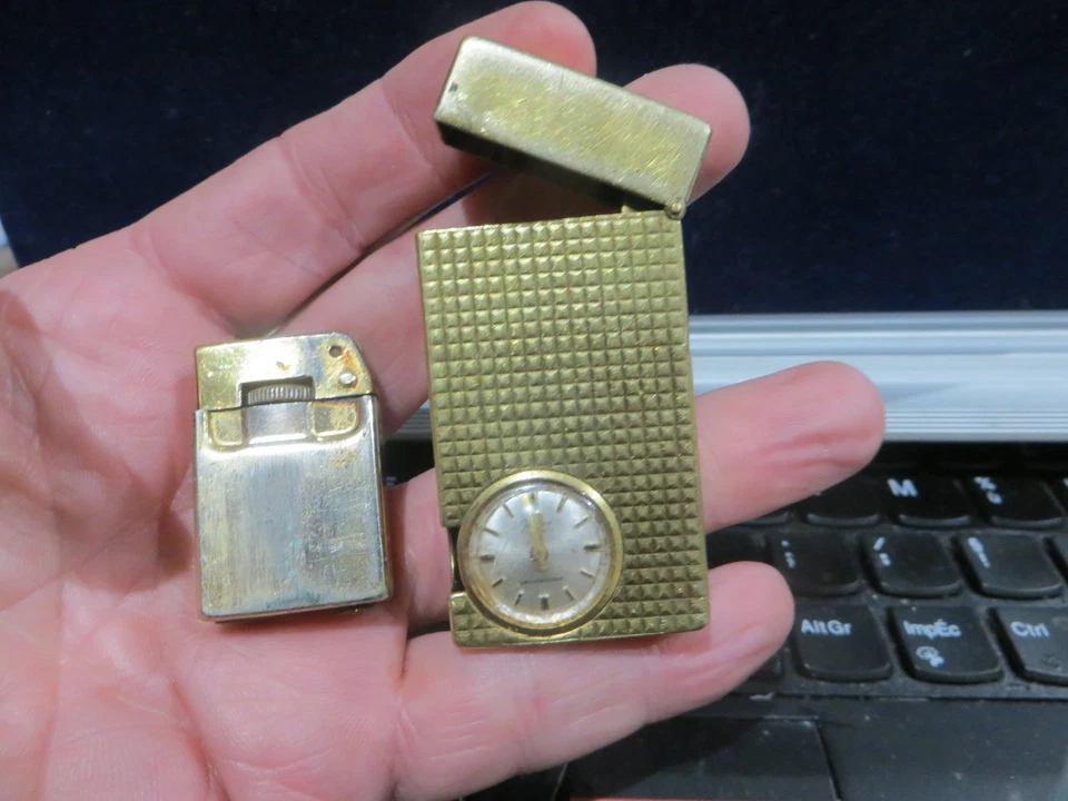 Curiosité RARE Briquet JMF Montre Jufrex 17 Jewels dans l'état à restaurer - Photo 2/4