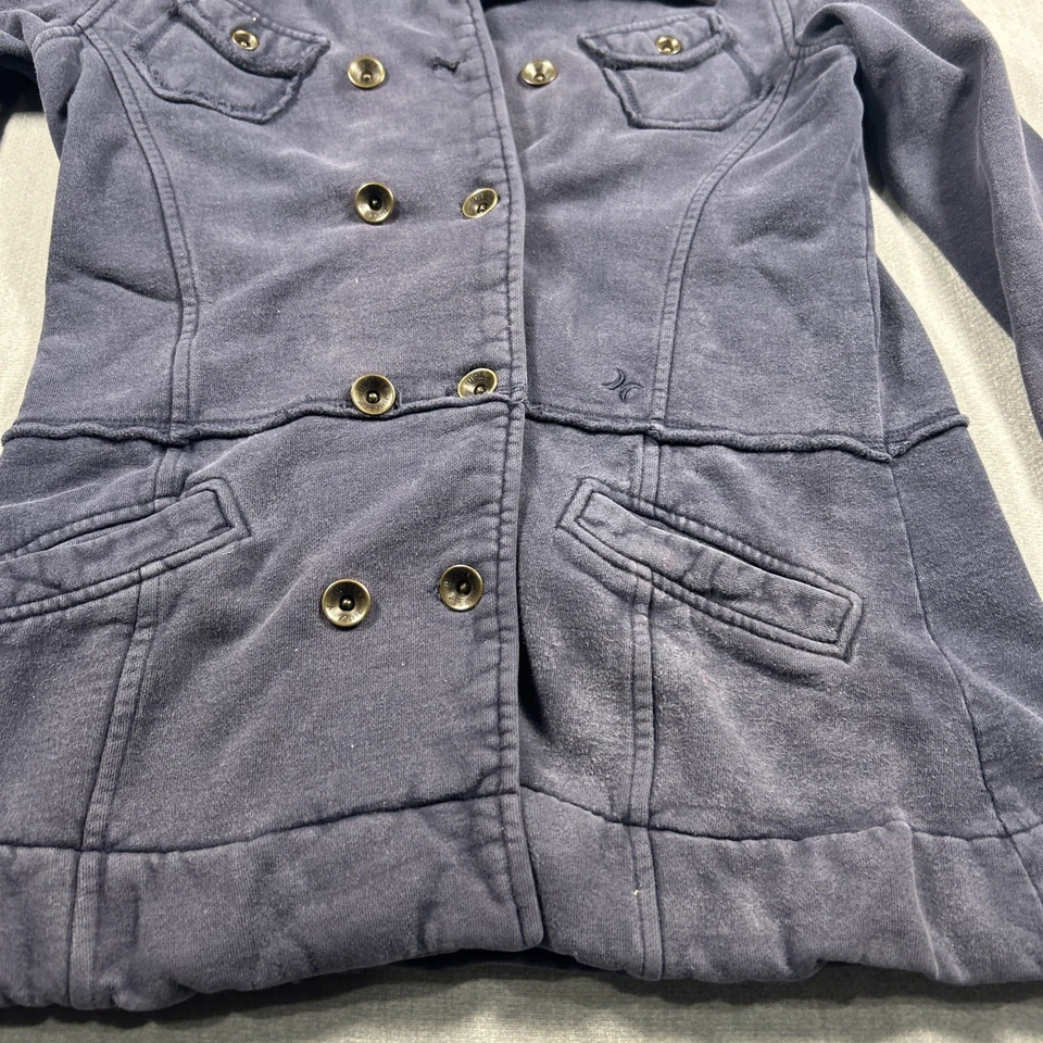Chaqueta Hurley de Colección Cuello Doble Pecho Bolsillos Botones Martillados Para Mujer M Foto 2 de 4