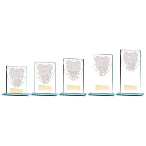 Badminton Trophy Millennium Premium Jade Glass Award FREE Engraving CR20369 - Picture 2 of 7