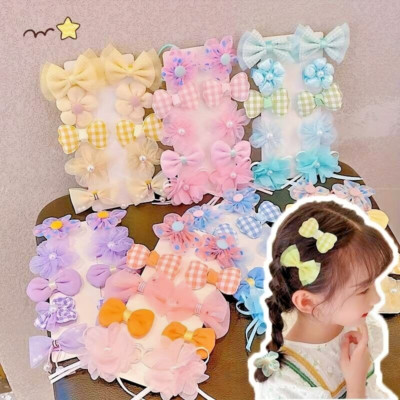 10 Stck. Mädchen Kinder Baby Kleinkind Mini Blumen Schleife Haarspangen Haarnadel Krokodilklemme