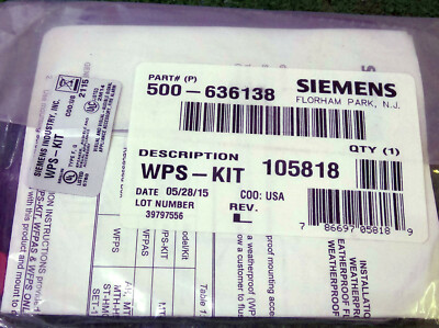 1 NEW SIEMENS 500-636138 WPS-KIT WEATHERPROOF BACK BOX KIT NNB ***MAKE OFFER***