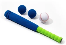 Soft Kids Foam Baseball Bat Toy Set with 3 Balls, 16.5 Inch [Mini Size] for Todd