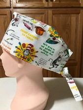 Chef or Scrub Hat Medical Nursing Chemo Skull Cap Dr. Seuss Chef Cotton Fabric