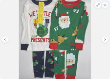 Carters KIDS 4-Piece Sleepwear Set Pajamas Turtles Santa RED/GREEN XMAS 2T NWT