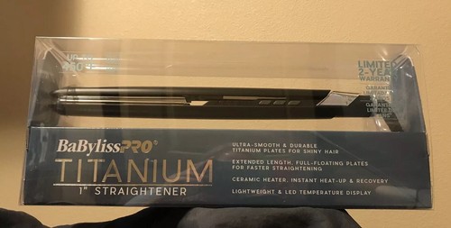 Babyliss Pro 1 Pulgada Titanio Plateado enderezar Flat Iron | eBay