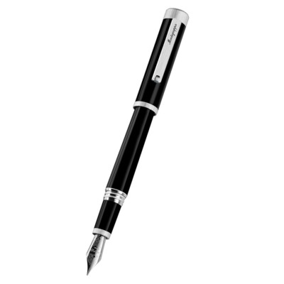 Montegrappa Zero Black Fountain Pen M Palladium Trim ISZEI3IP