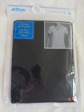 Uniqlo Men Airism Anti-Odor Mesh V-Neck Short-Sleeve T-Shirt Black L XL