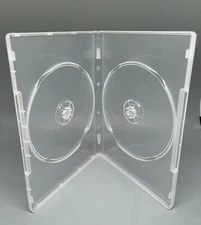 10 STANDARD 14MM DOUBLE (2) DVD CASE HINGED CLIP, CLEAR, WITH SLEEVE, PP-D14-C