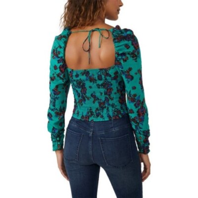 Free People Hilary Printed Top / Green Combo Size XL NWT | eBay