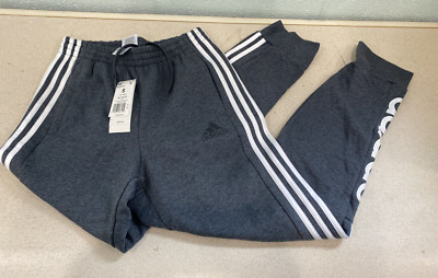 adidas Men's Essentials Colorblock Fleece Gray Jogger Sweats GD5474 - Size Small