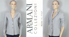 GIORGIO ARMANI Italy Gray Cotton Blend Tailored Lightweight Jacket Blazer 4