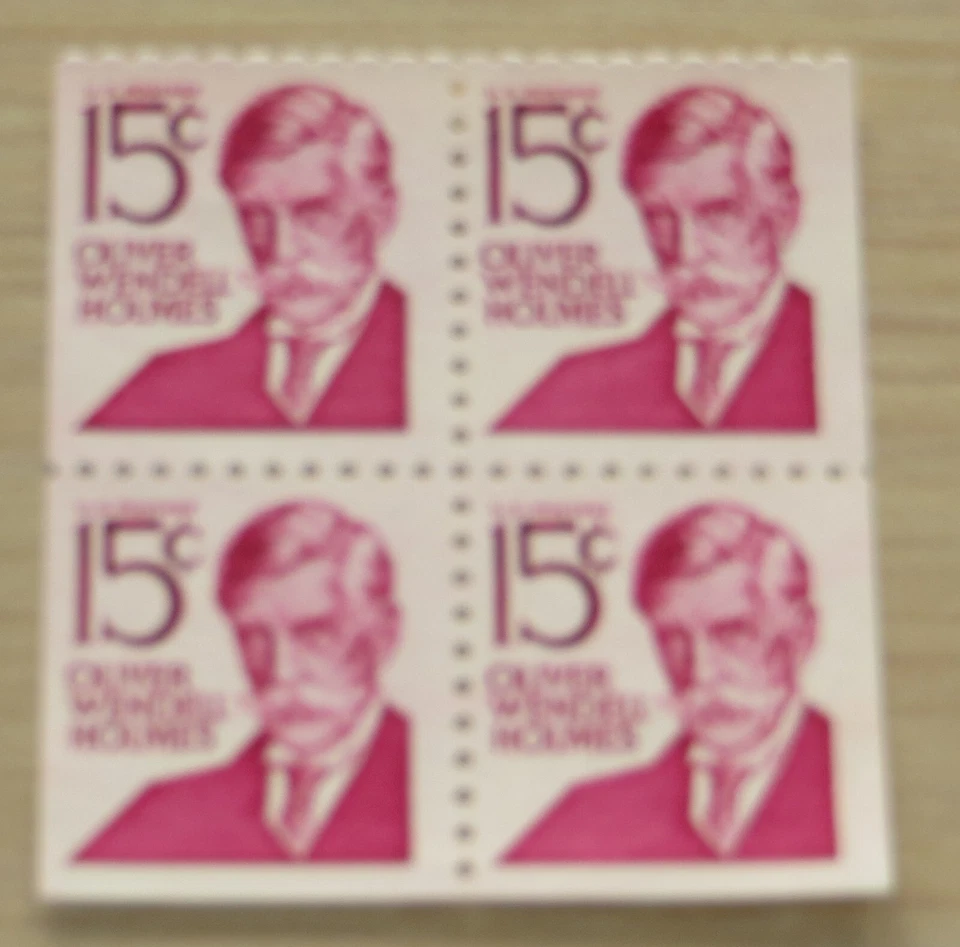 US 4 Block of stamps #13-1288 - 15¢ OLIVER W. HOLMES 1981 - Image 3 of 4
