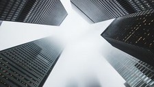 Landscape architecture building skyscraper mist worms Custom Gaming Mat Desk