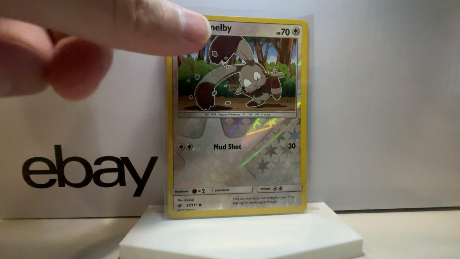 Crimson Invasion Pokemon Card: Bunnelby 87/111 Reverse Holo NM