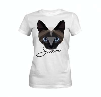 SIAM DAMEN T-SHIRT POLYGON Katze by SIVIWONDER