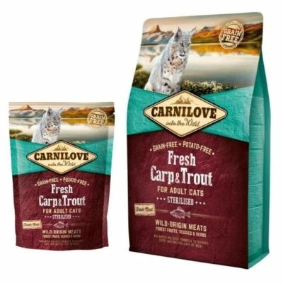 Carnilove Fresh Carp & Trout Complete Adult Cat Food Grain Free 80% Meat Content