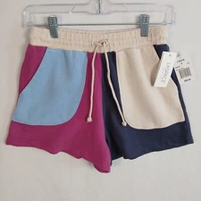 L*Space Active Women's Don't Sweat It Terry Shorts Size Small Colorblock NWT