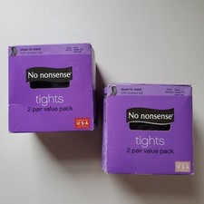 4 Pair No Nonsense Sheer To Waist Pantyhose Size Medium NN6798 Black Sheer toe