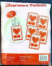 HEARTS Flatware/Keepsake/Gift POCKETS Felt Jewel Kit 6ct NOS More Avail