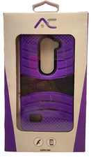 Funda de teléfono celular con soporte para LG Leon C40 - púrpura/negro