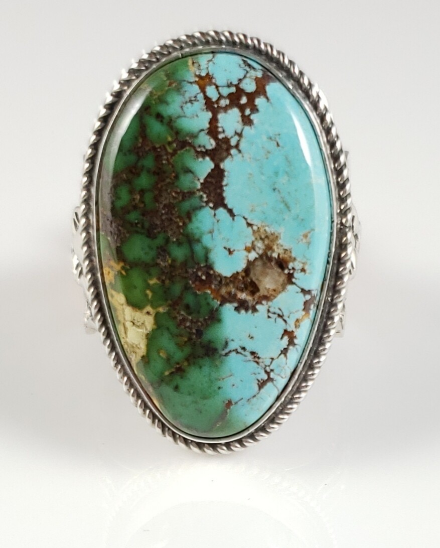 Andy Cadman Royston Turquoise Navajo Ring Sterling Silver Handmade