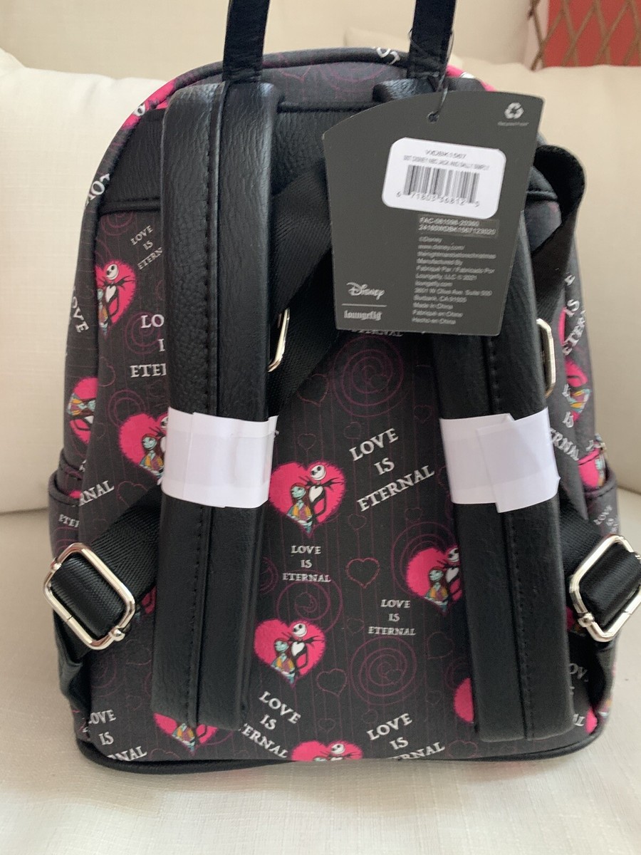 Pink A La Mode Love Is Eternal Loungefly Nightmare before Christmas Backpack Loungefly LE 600 RARE Nightmare Before Christmas Love is  main image 4
