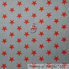 BonEful FABRIC FQ Decor Cotton Quilt Red Gray ALL STAR Ohio State Stripe America