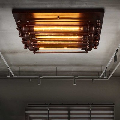 Industrial Loft Style Ceiling Light Punk Steam Wall Washer Bar Flush Mount Light