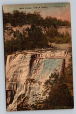 Main Falls Ithaca Gorge Ithaca New York NY c1910 Vintage Postcard