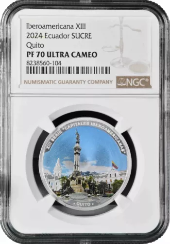 Ecuador 1 sucre 2024, NGC PF70 UC, "Ibero-America - Capitals" Top Pop