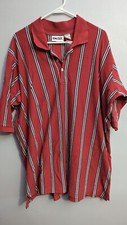 King Size Polo Shirt Mens XL Red Stripe