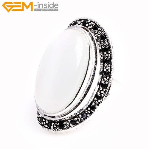 Anillo Arenisca Tibetana Ágata Negra-Plata Vintage Boho Hippy Gitano Joyería Anillo - Imagen 36 de 39
