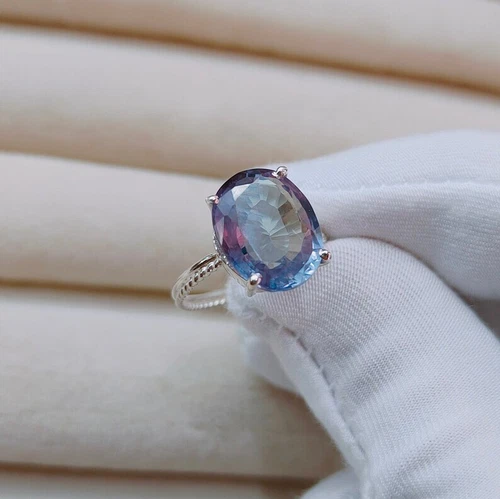 Oval Cut Alexandrite, Hand Made Ring, Alexandrite Ring, 925 Sterling Silver