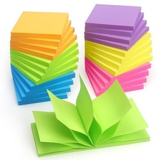 Pop up Sticky Notes 3X3 Inch Bright Colors Self-Stick Pads 6 Pads/Pack 100 Sheet