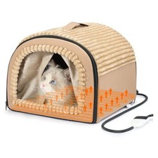 Smart Heated Cat Bed Cave Pet House for Indoor Cats  Small Dogs, Washable 