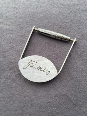 Framus archtop guitar roller bridge with logo 1960s 1970s - top/metal part only