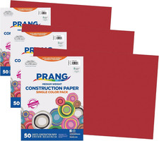 Formerly Sunworks Construction Paper, Holiday Red, 12" X 18", 50 Sheets Pack