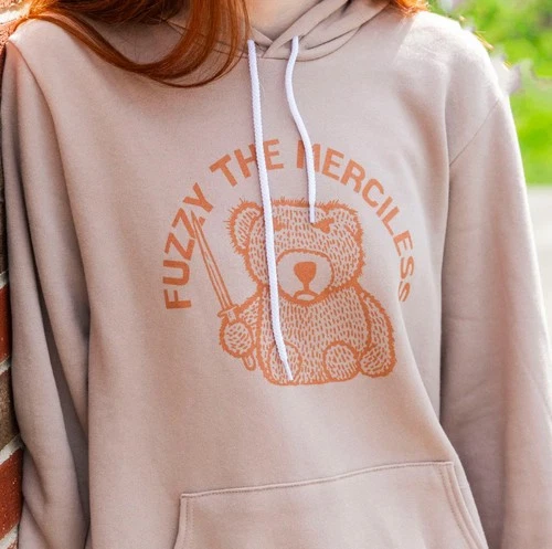 Calamity Ware Unisex  Fuzzy The Merciless Hoodie Brown Size L Art Pullover Coat