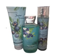 Bath Body Works Juniper Breeze Fragrance Mist, Body Cream Shower Gel 3 Piece