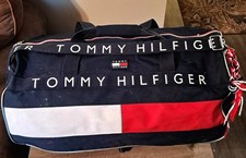 Tommy Hilfiger vintage Grip Gym Bag Navy Red White Canvas Adjustable Strap