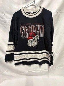 Georgia Bulldogs Long Sleeve Layered-Look Shirt Large Black Gray Striped