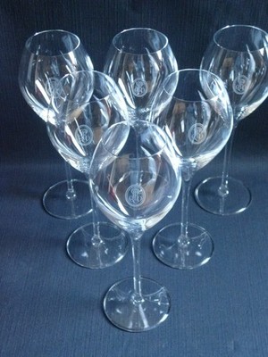 6 Lehmann Kristall Gläser Louis Roederer Medallion Champagnergläser