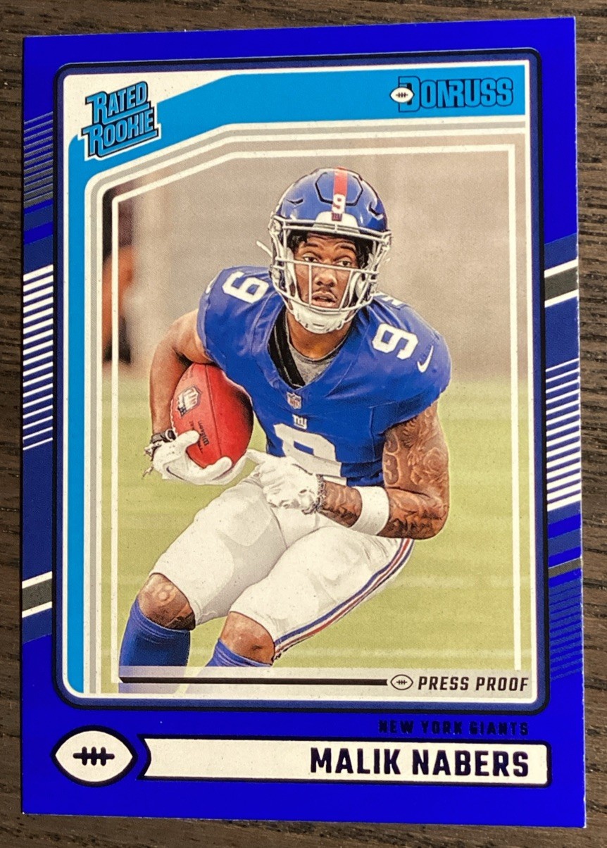 2024 Panini Donruss #383 Malik Nabers - Press Proof Blue RC