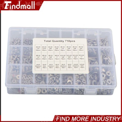 FINDMALL 710Pcs Machine Screw Assortment Assorted Nuts Bolts and Flat Washers Kit