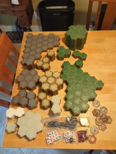 Heroscape Huge 400 HEX Part Lot Sand, Grass, Rock  Glyph, Dice, Markers