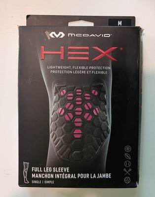 McDavid HEX Full Leg Sleeve Medium Black Pink Padded Compression Single