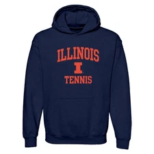 Illinois Arch Logo Tennis Hoodie - Navy